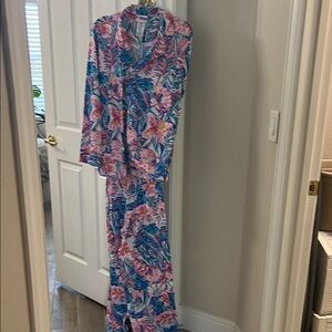 Lilly Pulitzer Pink and Blue Floral Pajama Set